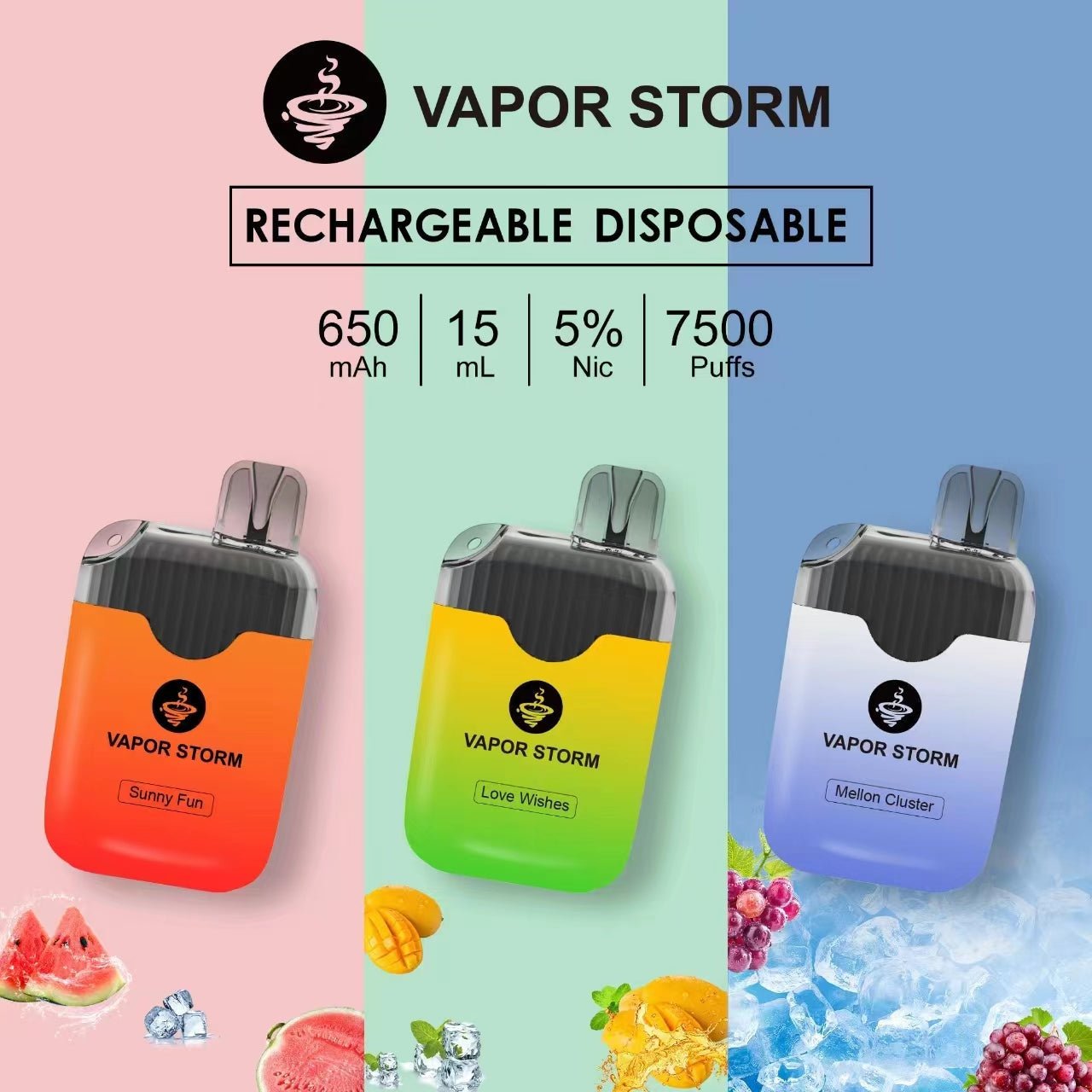 【VAPOR STORM 風暴】風暴一次性拋棄式電子菸 7500口 5%含量尼古丁 🍬台灣現貨 - 图片 2